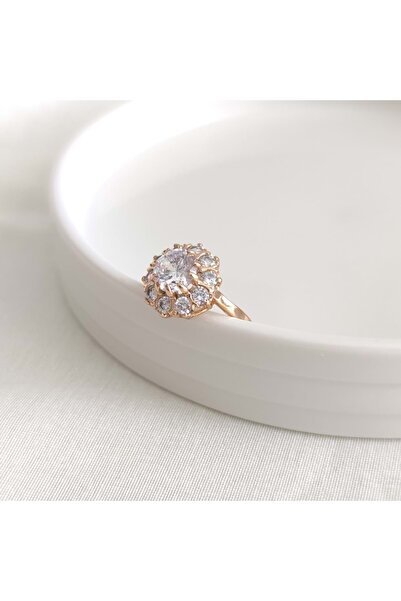 XUPING ROSE 1,5 CM ELMAS ÇİÇEK TAŞLI YÜZÜK - 16