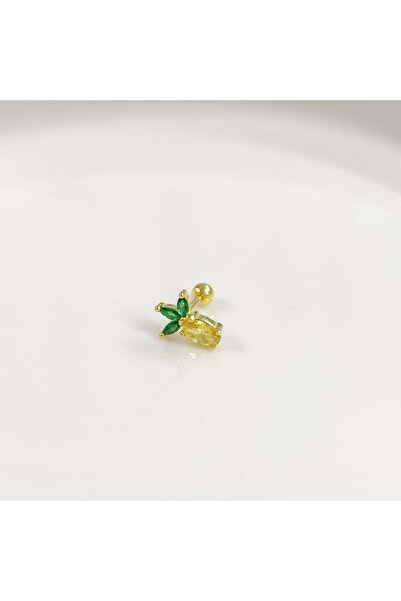 Güler Yüzlü Silver ANANAS GÜMÜŞ TRAGUS PIERCING - ALTIN SARI