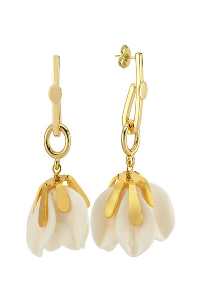 Luzdemia White Bloom Earring
