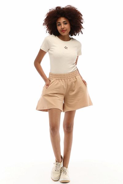 TF The Fancy For You Fancy Women's Elastic Waist Side Pocket Wide Leg Comfortable Fit Shorts