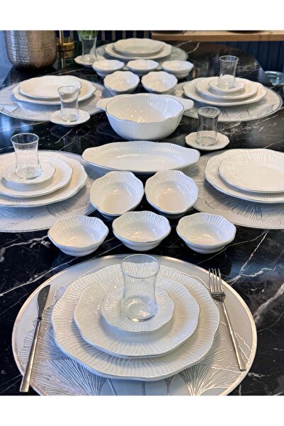 Onedekor 43 Piece Artemis Silver Istanbul Breakfast Set