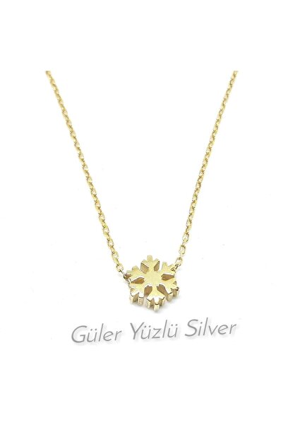 Gys MİNİMAL KAR TANESİ GÜMÜŞ KOLYE - RODYUM BEYAZ