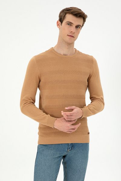 U.S. Polo Assn. Men's Camel Sweater 50297064 -Vr015