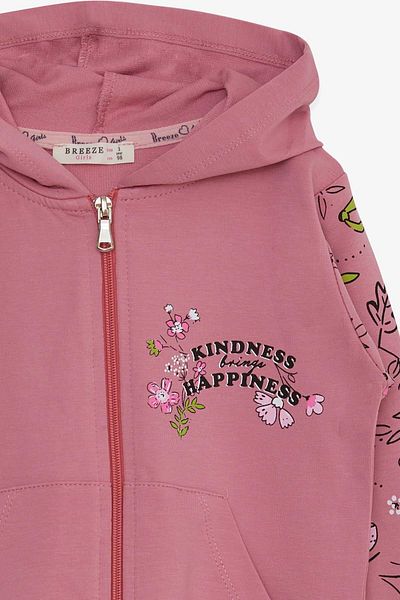 Breeze Girl's Cardigan Floral Printed 1-4 Years, Dried Rose