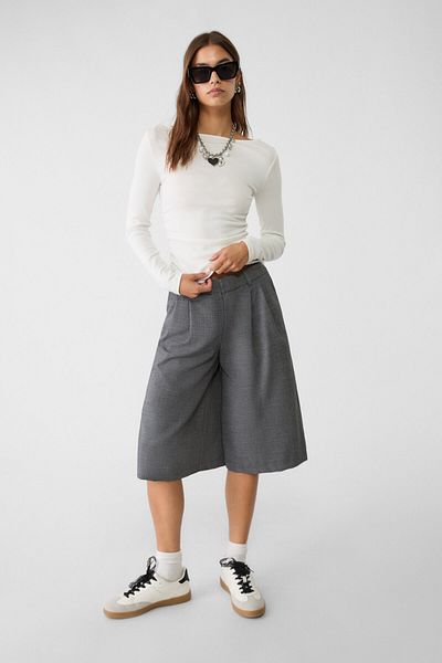 Stradivarius Long sleeve T-shirt with gathering
