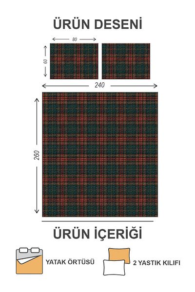 Doruklar Home Collection Modern Patterned Premium Quality Quilted Cotton Filled Velvet Bedspread Set