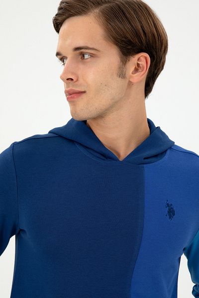 U.S. Polo Assn. Indigo Hooded Regular Fit Men's Sweatshirt - 50293451 -Vr028