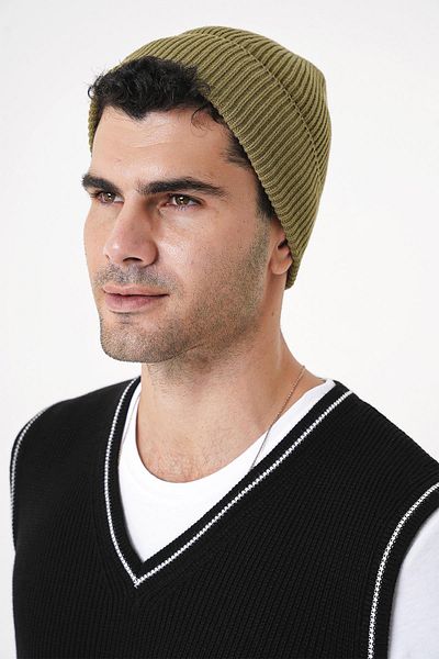 CHUBA Khaki Men's Beret - Thessaloniki Knit 25W4003