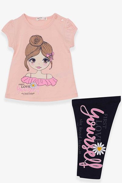 Breeze Girl's Capri Tights Set Girl Printed 1.5-5 Years, Salmon