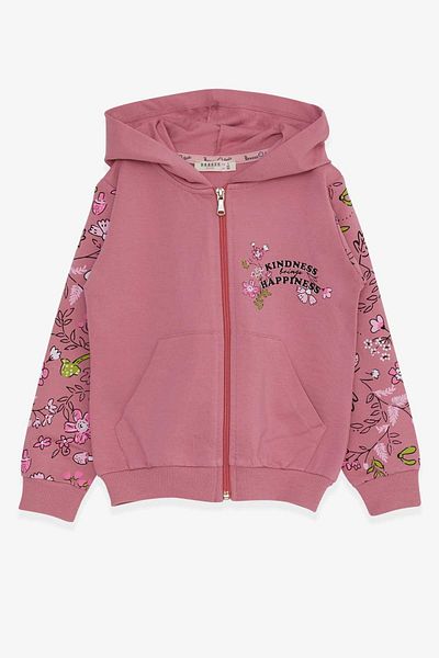 Breeze Girl's Cardigan Floral Printed 1-4 Years, Dried Rose
