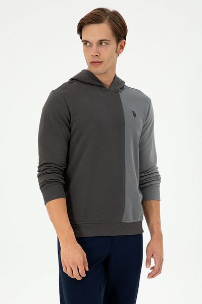 U.S. Polo Assn. Anthracite Men's Hooded Sweatshirt - Regular Fit, Piece 50293451 -Vr006