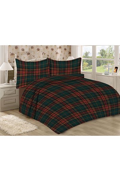 Doruklar Home Collection Modern Patterned Premium Quality Quilted Cotton Filled Velvet Bedspread Set