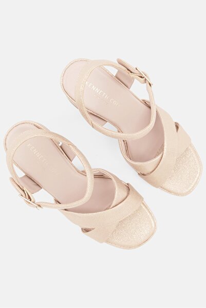 Kenneth Cole Women Medium Adjustable Buckle Sandal, Beige