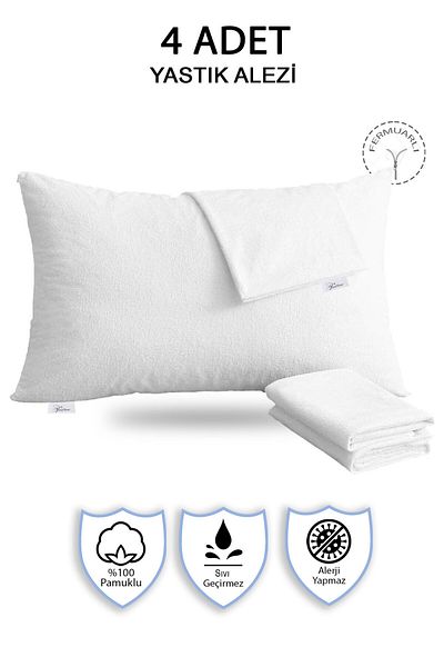 Vionel Home 100% Cotton, 4-Piece Pillow Pad, Pillow Cover, Water / Liquid Proof, (50 X 70 CM)