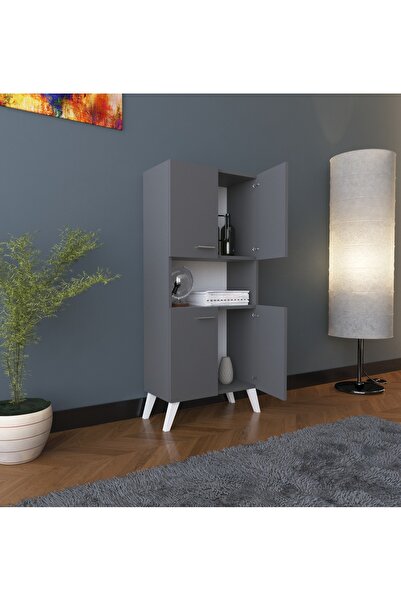 boreas design Madran Çok Amaçlı Dolap 4 Kapaklı Banyo Dolabı Mutfak Kiler Erz...