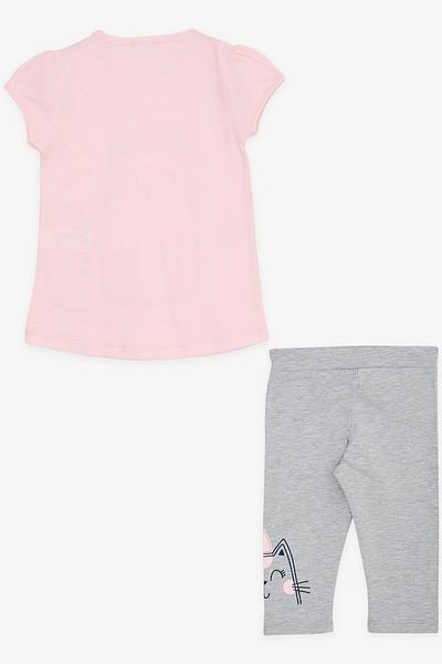 Breeze Girl's Tights Set, Glitter, Kitten Printed, 1.5-5 Years, Powder