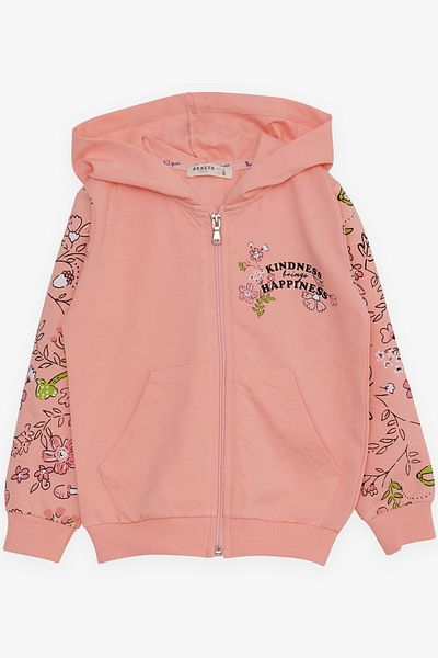 Breeze Girl's Cardigan Floral Printed 1-4 Years, Salmon
