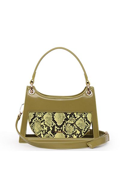 Matmazel Narda Oil Green Women's Hand and Shoulder Bag