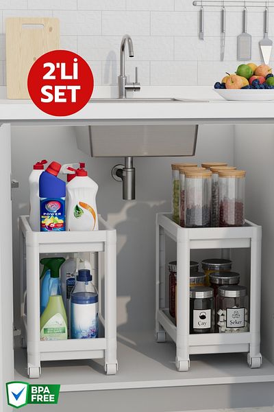 Nandy Home 2 Undercounter Wheeled Shelving Units