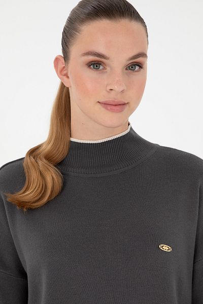 U.S. Polo Assn. Women's Anthracite Turtleneck Sweater 50297069 -Vr006