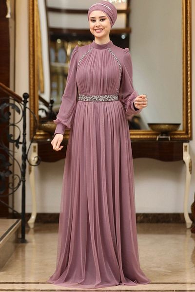 SUBU TASARIM Legendary Evening Dress Lavender Tbssn40