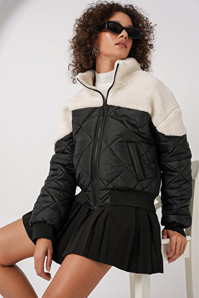 Bigdart Ecru Quilted Puffer Jacket 5195