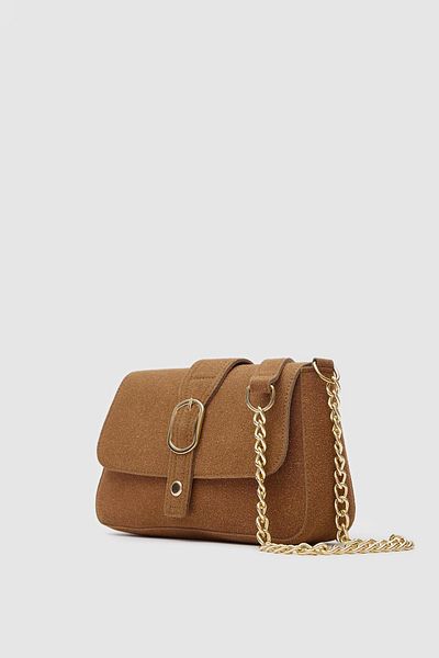 Shule Bags Geantă Crossbody Glow din piele intoarsa Maro