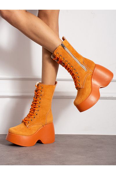 Alemdar Shoes Γυναικείες μπότες LAURA Orange