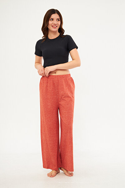 ESPİNA Women's Seamless Side Printed Spanish Leg Pajama Bottoms