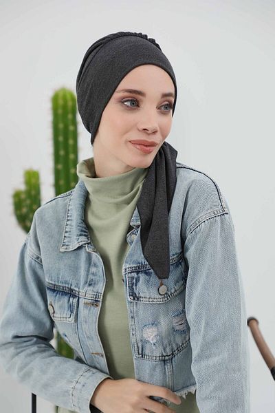 Aisha's Design بونيه حجاب شتوي - ذيل، b-49rb