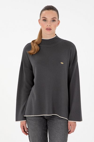 U.S. Polo Assn. Women's Anthracite Turtleneck Sweater 50297069 -Vr006