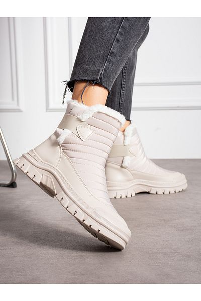 Alemdar Shoes Γυναικείες μπότες PAX Cream χωρίς φερμουάρ