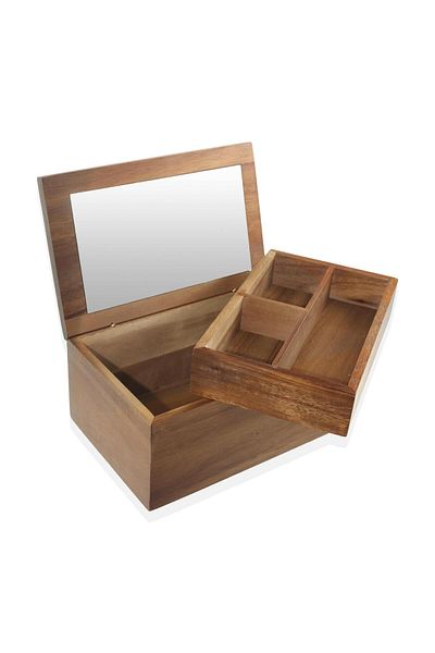 The Mia Natura Acacia Mirrored Makeup Box 23X15X10 cm