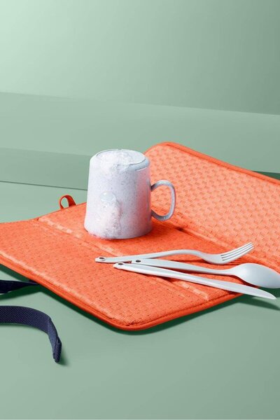 Tchibo Foldable Dish Drying Mat, Orange