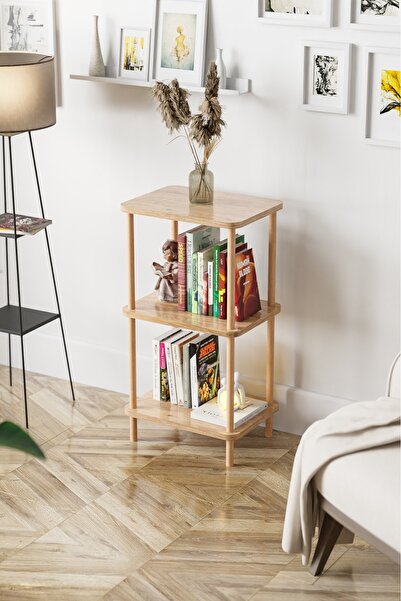 EGEMODÜLER Dekoratif 3 Raflı Ahşap Kitaplık Raf Ahşap Gazetelik Ayakkabılık 3...