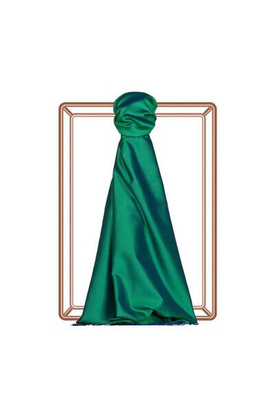 ipekevi İpekevi Double Sided Solid Color Silk Shawl 00927-Emerald Saks