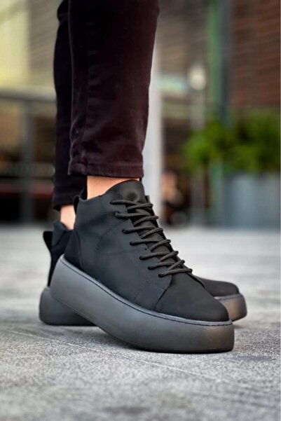 BPM Ανδρικές αθλητικές μπότες με ψηλή μαύρη σόλα LE10 Lace-Up