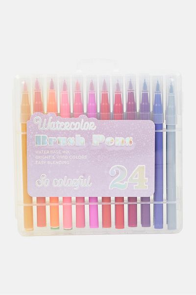 Votum Water Color Brush Pens 24 Colors, Blue Combo