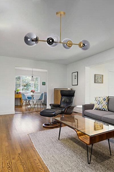 Modavize Roma Modern Tasarım Salon Mutfak Yatak Yemek Odası Eskitme Renk Füme Camlı 4 Lü Avize