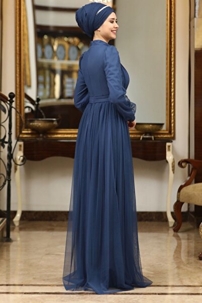 SUBU TASARIM Βραδινό φόρεμα Indigo Myth - TBSSN40