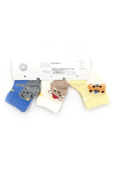 Bebitof Baby Bebitof 399 Model 3 Piece Baby Socks Set