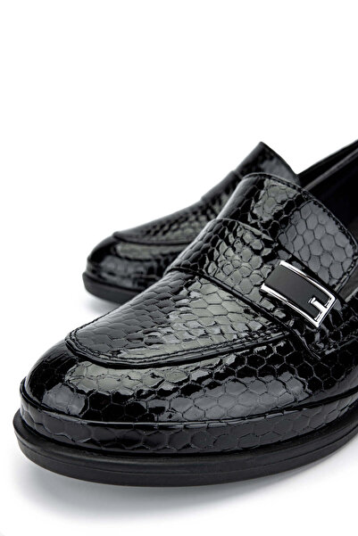 Tamer Tanca Kadın Hakiki Deri Siyah Makosen Ayakkabı