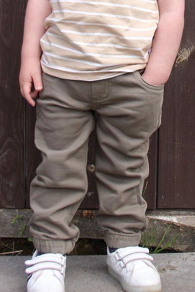Breeze Boy's Trousers Lace-up Elastic Waist 1.5-5 Years, Dark Khaki Green