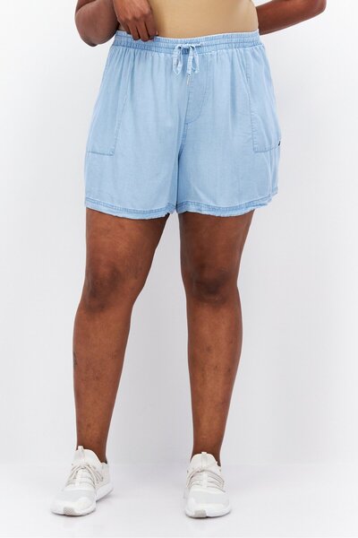 Calvin Klein Jeans Women Plus Size Heather Basic Shorts, Light Blue