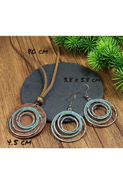 Dodemert Home Bohemian Wooden Spiral Earrings & Necklace Set