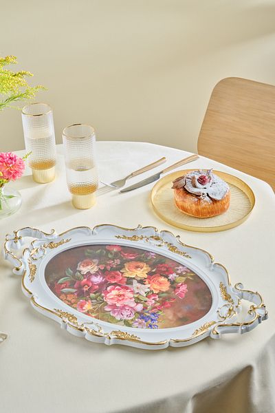 Karaca Baroque Melamine Oval Tray 47 cm