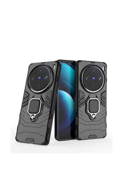 Microcase Vivo X100 Pro ile Uyumlu Batman Serisi Yüzük Standlı Armor Kılıf - ...