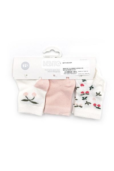 Bebitof Baby Bebitof 406 Model 3-Piece Baby Socks