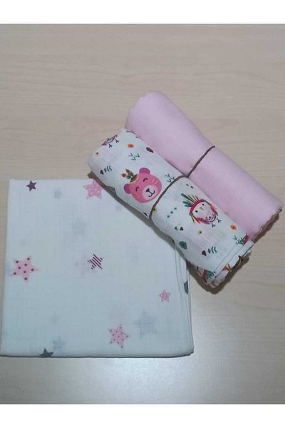 Alpıno ALPINOBABY MUSLIN COVER 85cm*85 cm (3 pieces) 100% COTTON BABY BLANKET