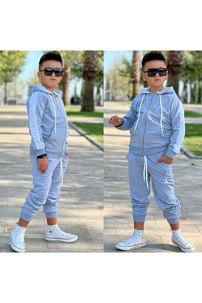 Uslukids Σετ φόρμας για αγόρι με φερμουάρ και κουκούλα